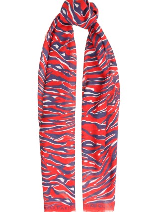 Красный шарф KENZO: фото - Invogue